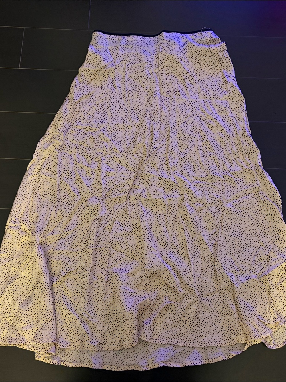 Women’s Cream Polka Dot A-Line Skirt